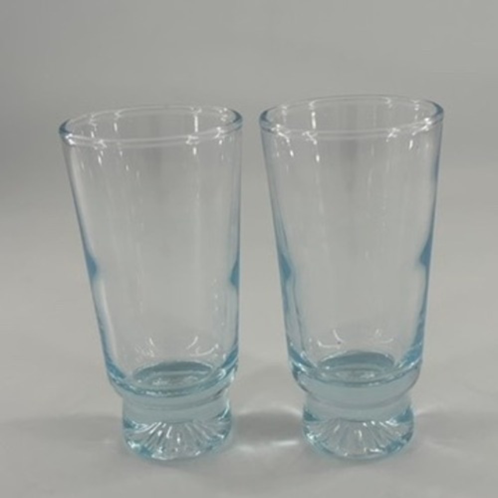 Vintage MCM Star Sapphire Duz Crystal 2.5 Oz Flat Tumbler 4.25" Set of 2